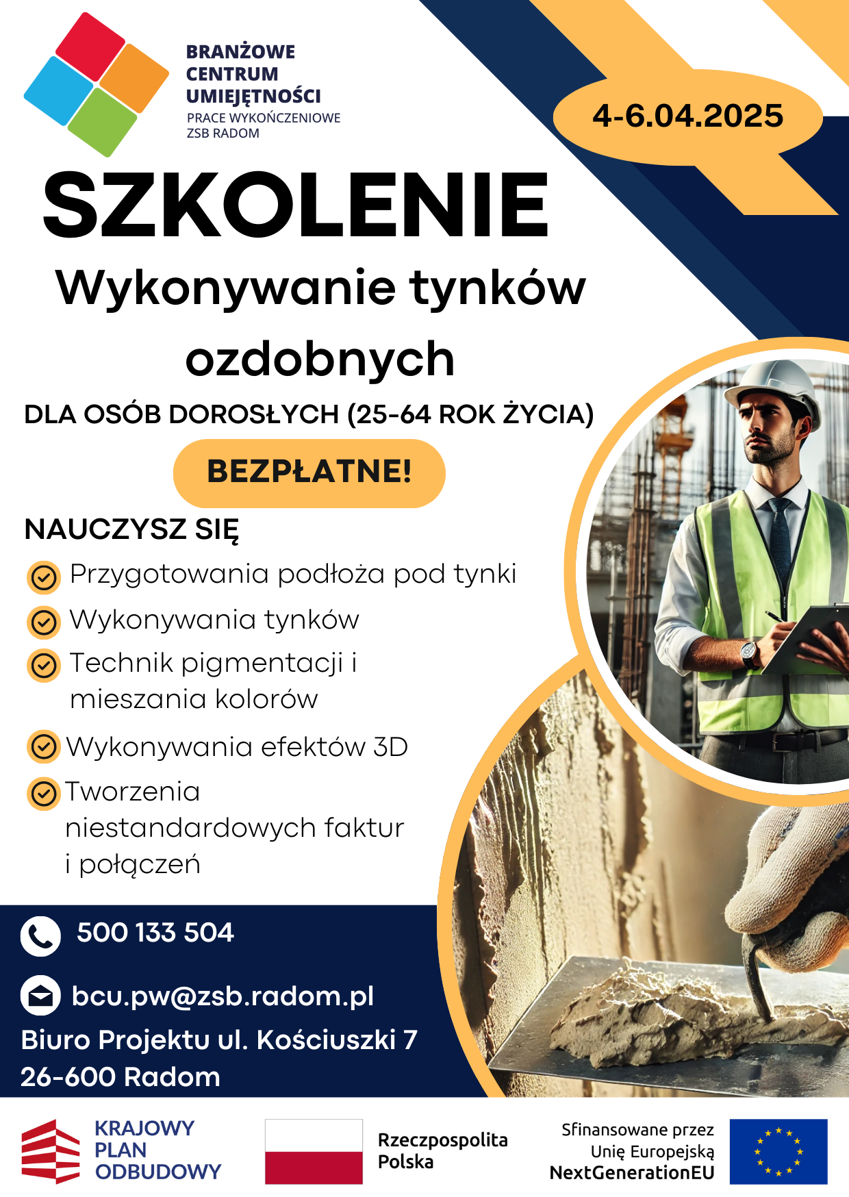 Szkolenie: Wykonywanie tynków ozdobnych