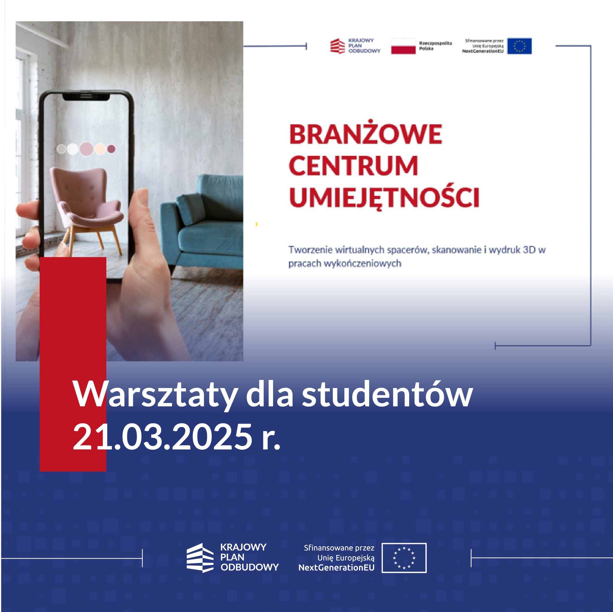 Warsztaty  „Tworzenie Wirtualnych Spacerów, Skanowanie i Wydruk 3D w Pracach Wykończeniowych”